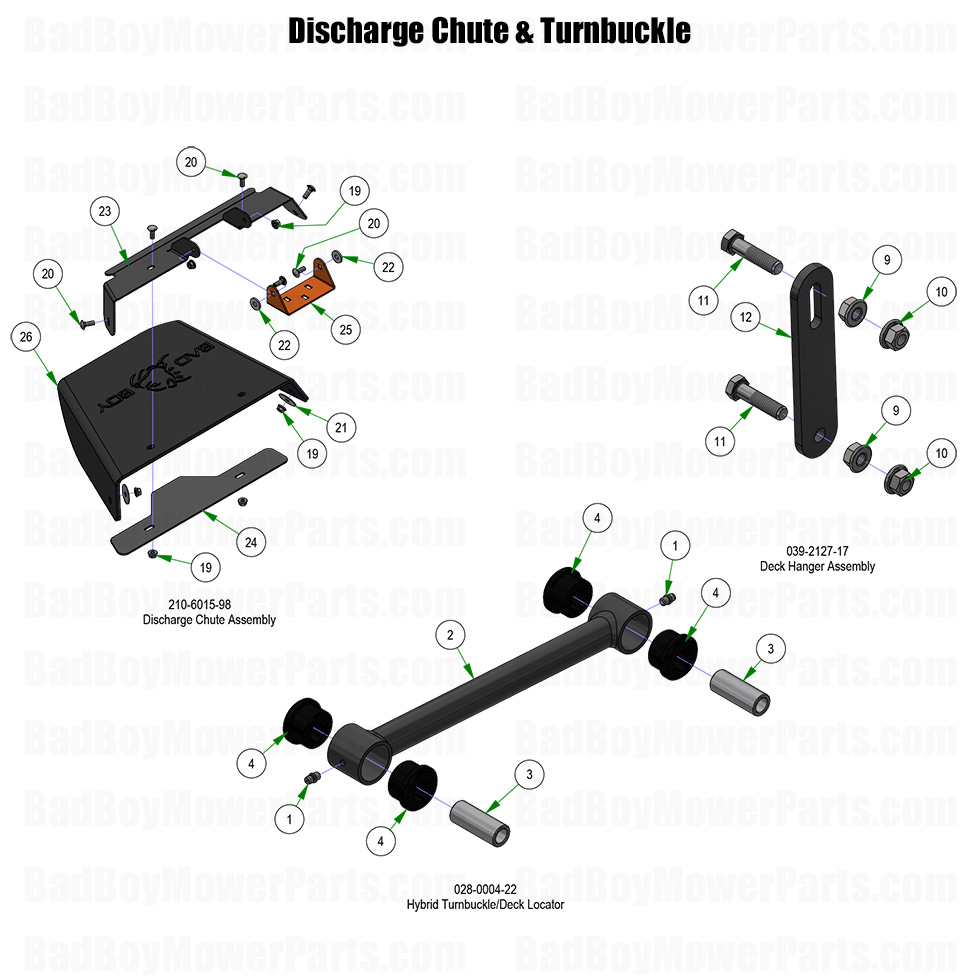 2025 ZT Avenger - Discharge Chute & Turnbuckle